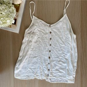 White tank top with buttons